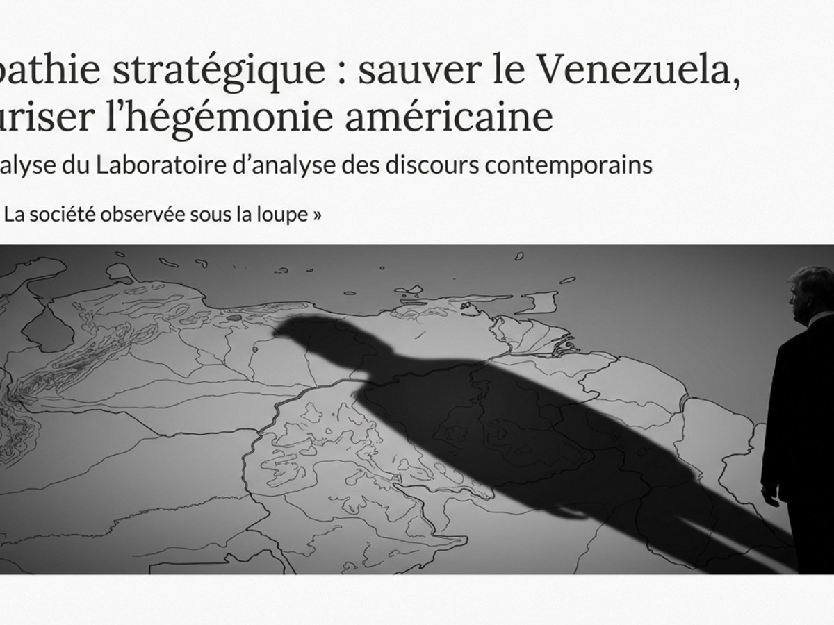 Empathie stratégique : sauver le Venezuela, sécuriser l’hégémonie&nbsp;américaine